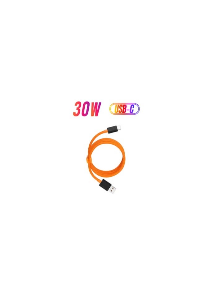 CATANES USB Type-C Cable Fast Charge 30W Tangle-Free Nylon Braided 1meter for OnePlus 8/8 Pro/8T/Nord/7/7 Pro/7T/6/6T/6T McLaren Orange/Black - Image 1