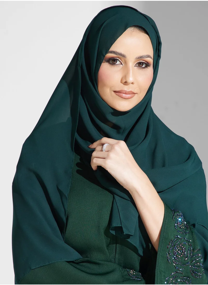 hayas closet Embellished Button Detail Abaya