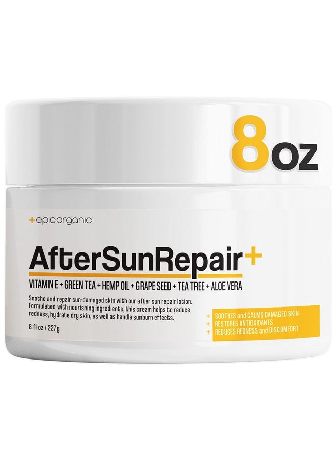 Epic Organicum - After Sun Lotion Sunburn Relief Aloe Vera & Vitamin E Cream Body Lotion & Face Moisturizer Lotion For Dry Skin Itchy Skin Relief Moisturizer Face Cream 8 Oz - Image 1