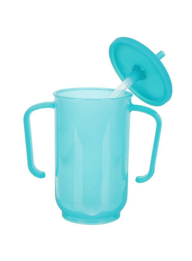 EXCEART Sippy Cup, Spillproof Adult Sippy Cup, Blue, Plastic, 15x12cm, Modern Style, Cylinder Shape, 1 Count, Reusable, Home Travel Nursing Use - Image 1