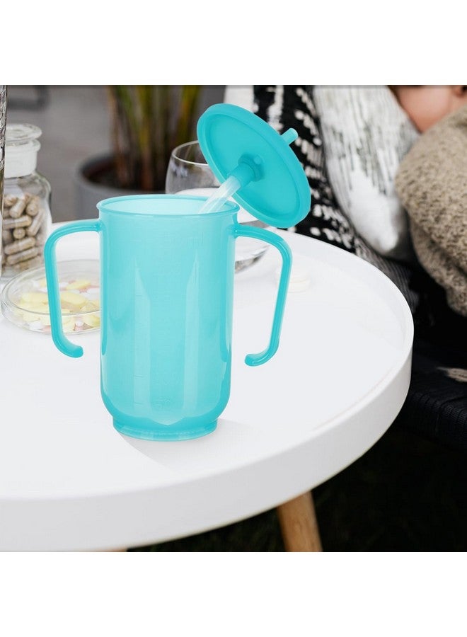 EXCEART Sippy Cup, Spillproof Adult Sippy Cup, Blue, Plastic, 15x12cm, Modern Style, Cylinder Shape, 1 Count, Reusable, Home Travel Nursing Use - Image 3