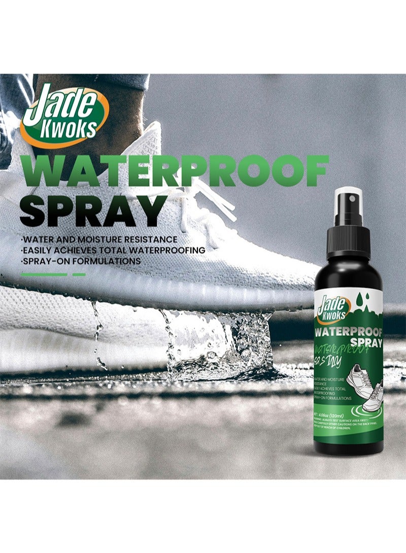 JADE KWOKS Long Lasting High Performance Universal Shoes Dirt Protector Spray ，Shoe waterproof spray，Universal Protector Spray Colourless Clear，Oil Proof Anti Fouling and Waterproof Shoes Spray，120ml  - Image 1