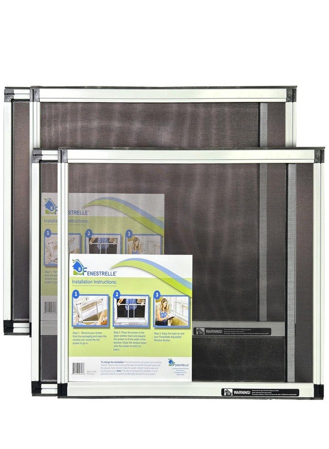 Fenestrelle Expandable Window Screen - 15″ H × 21″-40″ W Horizontal, 2‑Way Adjustable Window Screen with Flame Resistant Fiberglass Mesh, Pack of 2 - Image 1