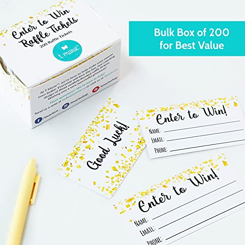 T MARIE 200 Raffle Tickets 3.5”x2” - Enter to Win Entry Form Cards for Contest, Raffles, Ballot Box, 50/50, Auction and More - with Space for Name, Email Address and Phone Number Fields - Image 2
