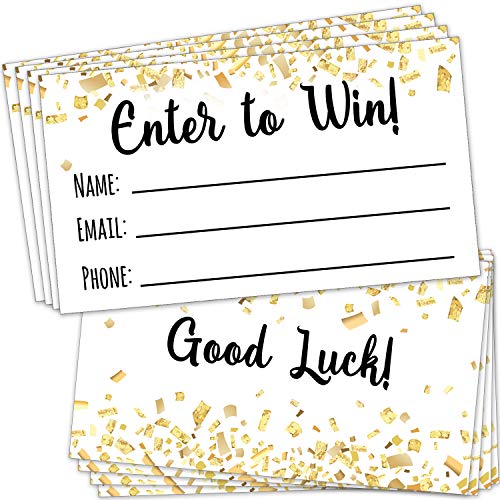 T MARIE 200 Raffle Tickets 3.5”x2” - Enter to Win Entry Form Cards for Contest, Raffles, Ballot Box, 50/50, Auction and More - with Space for Name, Email Address and Phone Number Fields - Image 1
