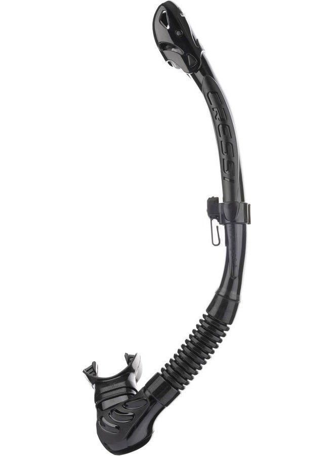 Cressi Sub Alpha Ultra Dry Silicone Snorkel, Black, Adult Size - Image 1