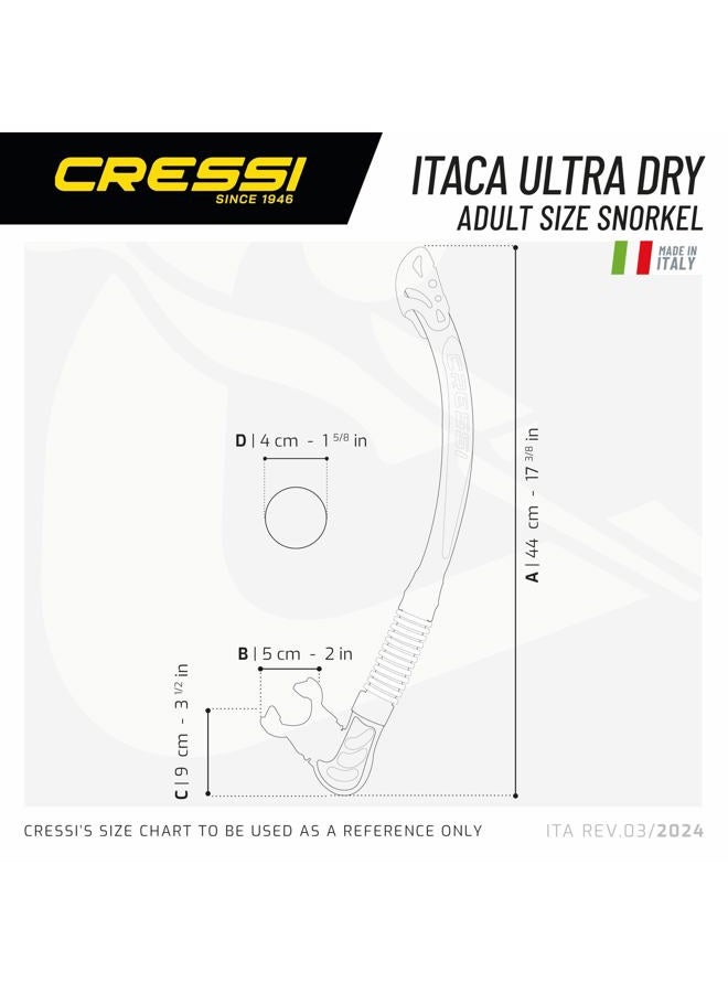 Cressi Sub Alpha Ultra Dry Silicone Snorkel, Black, Adult Size - Image 5