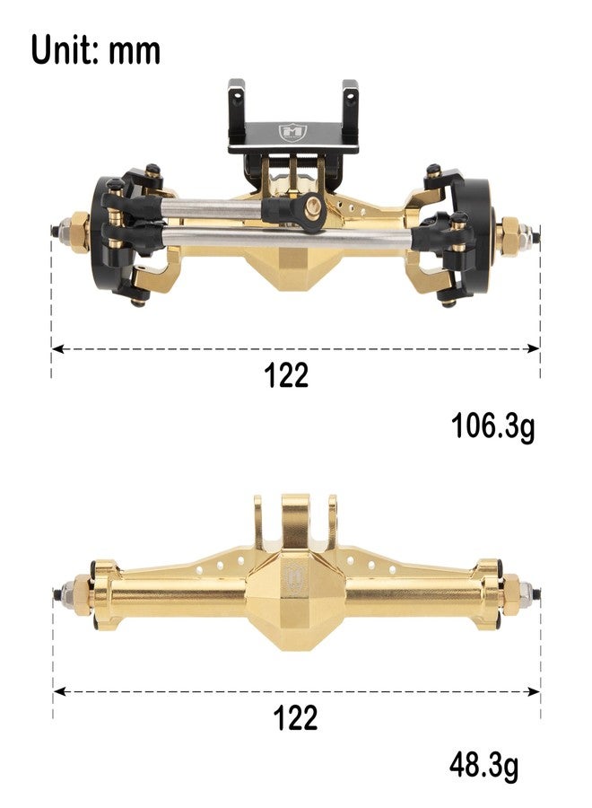 MEUS RACING محاور MEUS RACING 5mm ISO V1 TRX4M مع حامل سيرفو قابل للتعديل لسيارة TRAXXAS 1/18 TRX4M RC Crawler (ذهبي) - Image 2