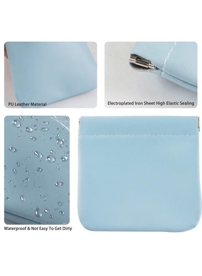 CANIPHA 4pcs Lambskin Pocket Cosmetic Bag, Waterproof Portable No Zipper Self-closing Small Makeup Pouch for Women Mini Travel Storage bag for Cosmetics Headphones Jewelry  - Image 2