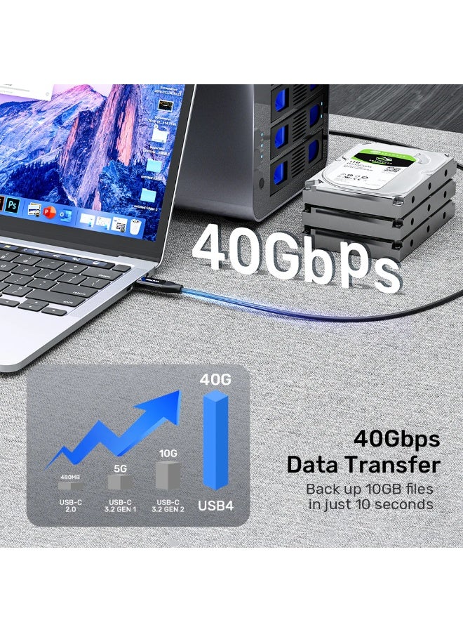 UNITEK USB4 USB-C Cable 240W PD 40Gbps, 8K Display, Thunderbolt 3/4 Compatible, 2M - Image 4
