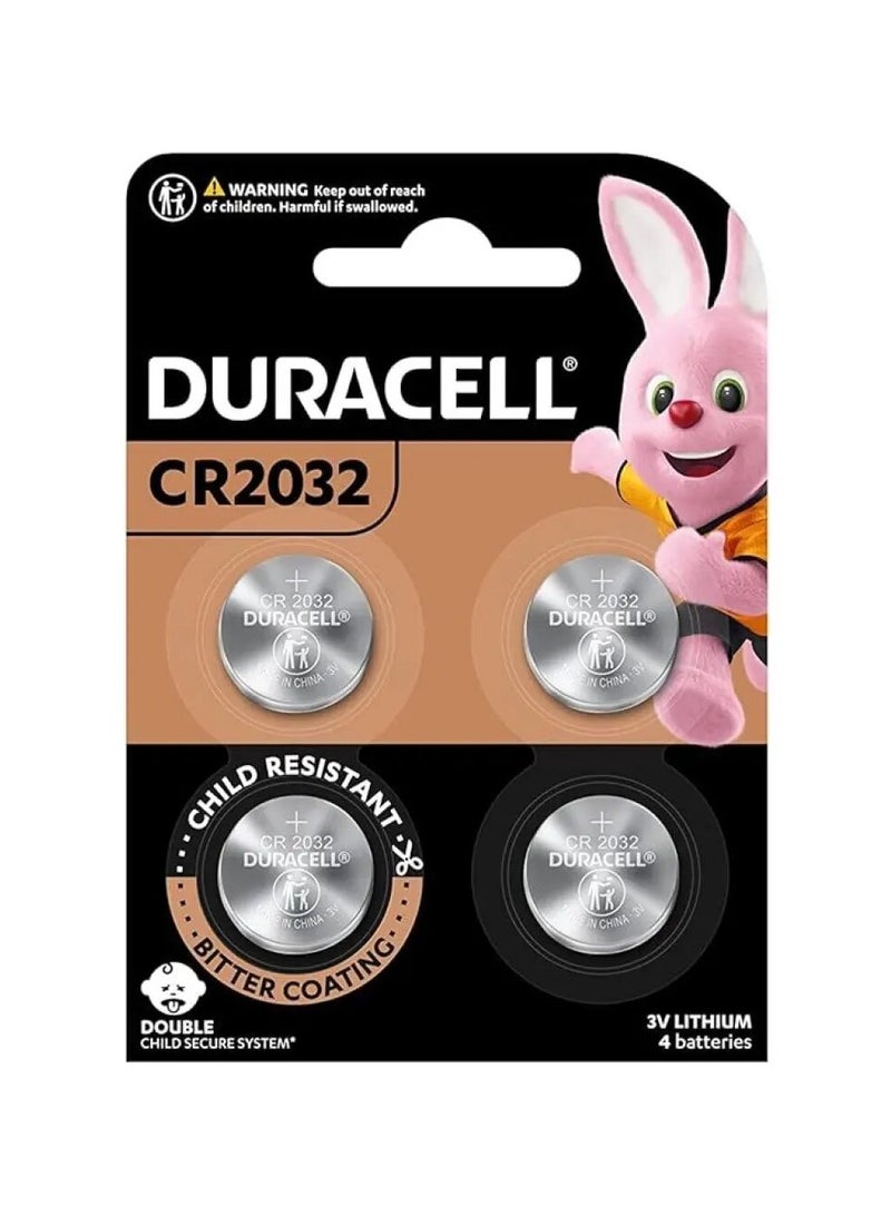 دوراسيل 4-Pieces Duracell CR2032 Lithium 3V Batteries