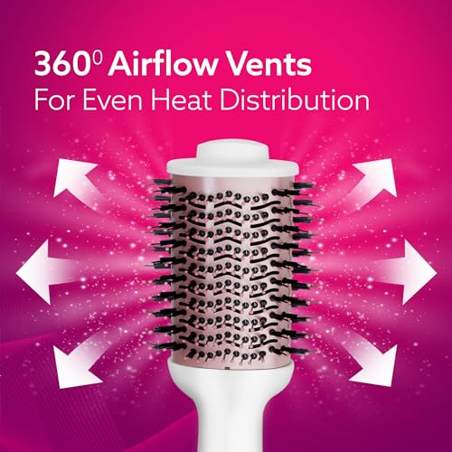 AGARO HV2179 Hot Air Brush for Hair, Hair Blow Dryer Brush, Volumizer & Styler, 360° Airflow Vent, Oval Barrel for Hair Volume, Charcoal Bristles, Ceramic Tourmaline Coating Brush Head, 1200W, White - Image 3