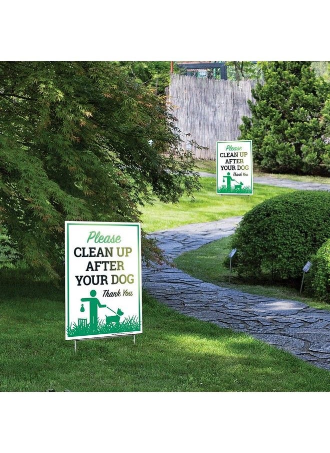 Sigo Signs Please Clean Up After Your Dog Thank You Sign (2 Pack) Double Sided 9X12 Inches Corrugated Plastic With Metal H Stake Made In Usa  - Image 4