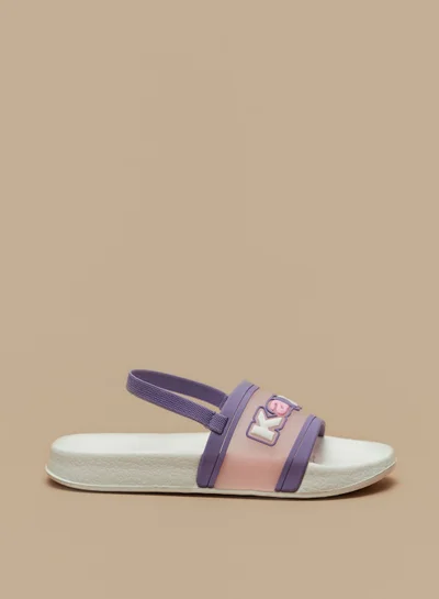 Kappa Girls Logo Detail Slip On Slide Slippers with Elastic Strap