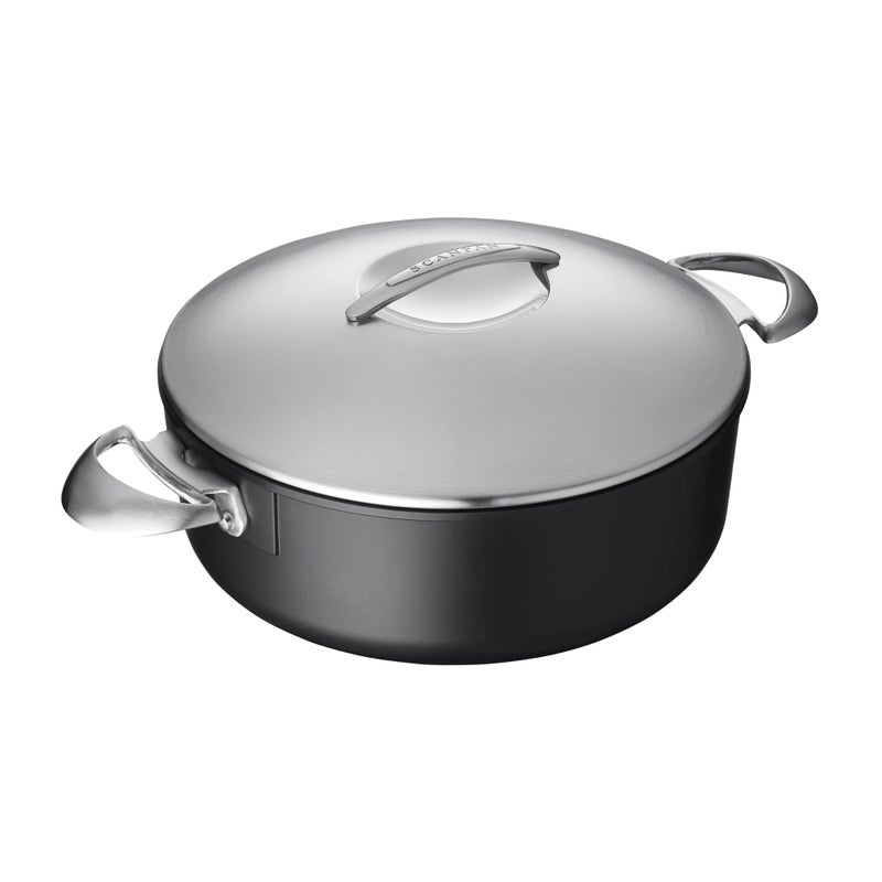 SCANPAN SCANPAN Professional 45 qt Low Sauce Pot with Lid  EasytoUse Nonstick Cookware  Dishwasher Metal Utensil  Oven Safe  Made in Denmark 
