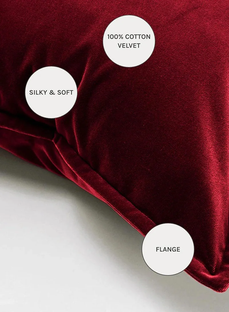 KNOT HOME Cushion Alessandra Scarlet (with filler) Pillow Knot Home Cover Set for Modern Sofa Contemporary Living Room Bedroom and Office Soft Washable