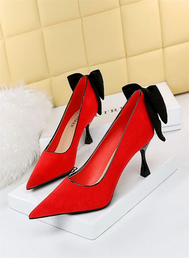 BIGTREE Fashion Pointed High Heels 5.5CM Red 