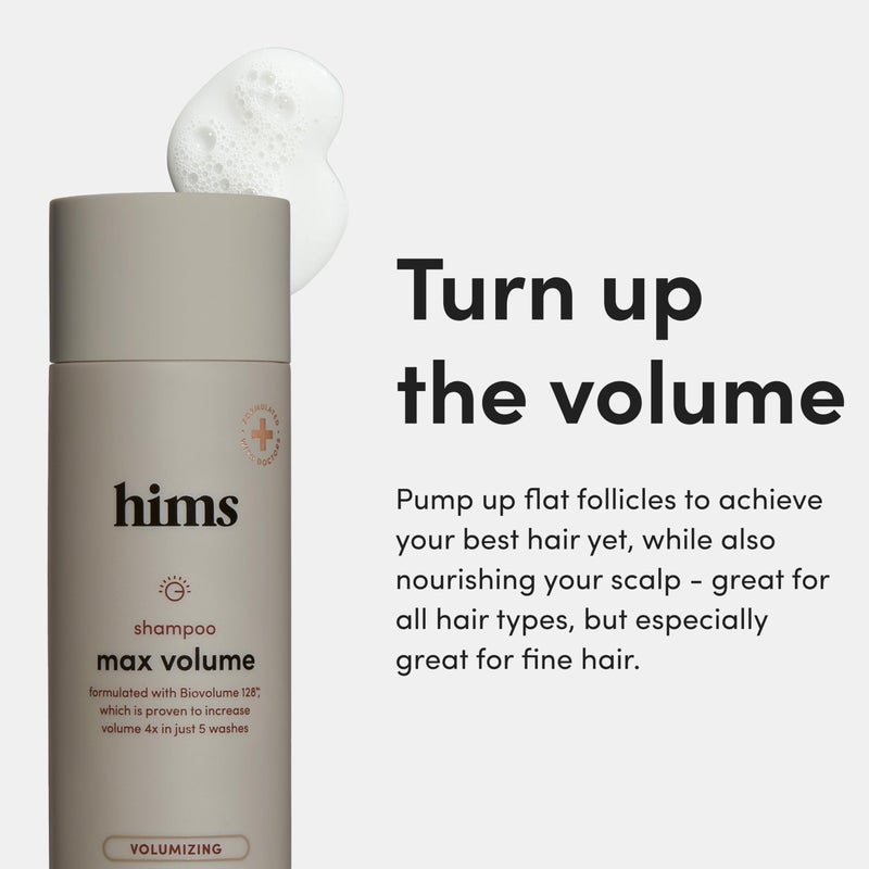 hims Max Volume Shampoo, 2 Pack - Volumizing Natural Shampoo for Men with Biotin - Adds Volume, Shine & Bounce - Citrus Spice - 2 x 6.4 fl oz - Image 2