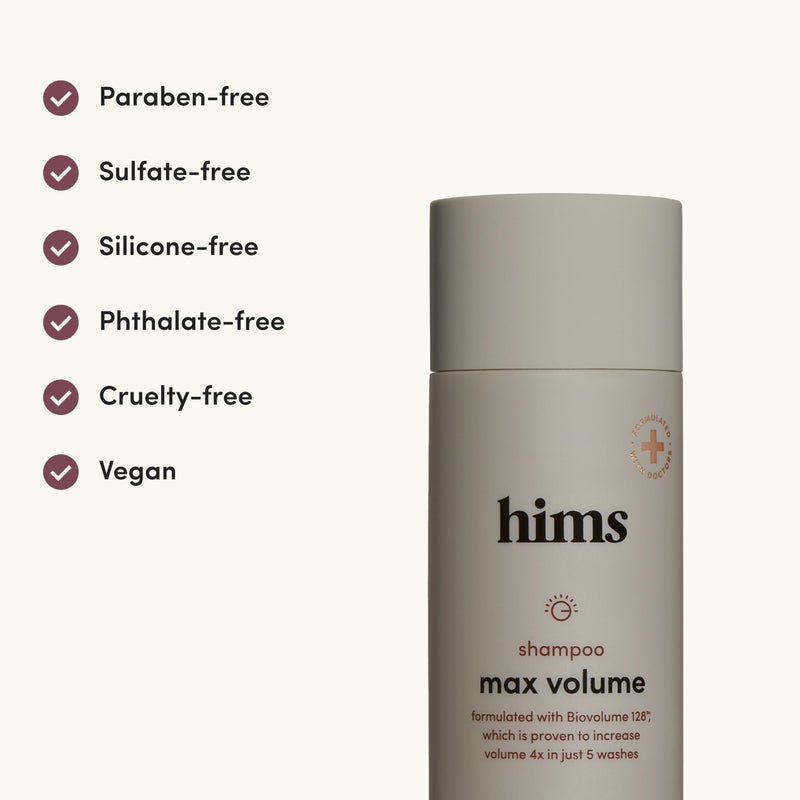 hims Max Volume Shampoo, 2 Pack - Volumizing Natural Shampoo for Men with Biotin - Adds Volume, Shine & Bounce - Citrus Spice - 2 x 6.4 fl oz - Image 5