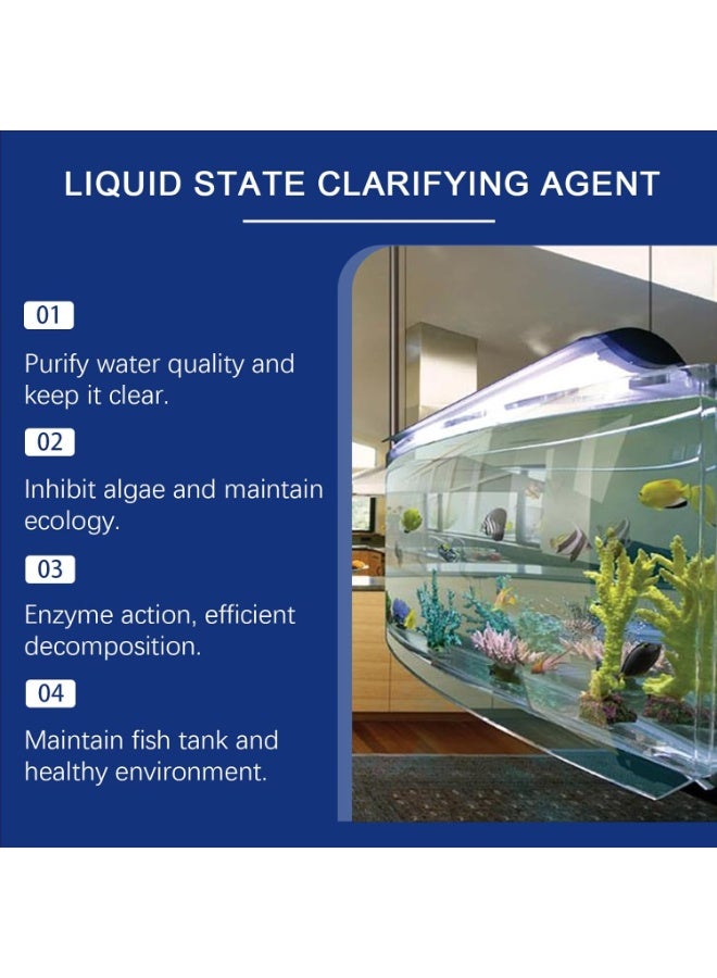 YEGBONG Liquid State Clarifying Agent, All-Natural Aquarium Algae Remover, Fish Tank Cleaner with Beneficial Bacteria & Enzymes, Safe for Freshwater & Saltwater Fish, Keeps Tank Clear and Healthy 100ml - Image 3