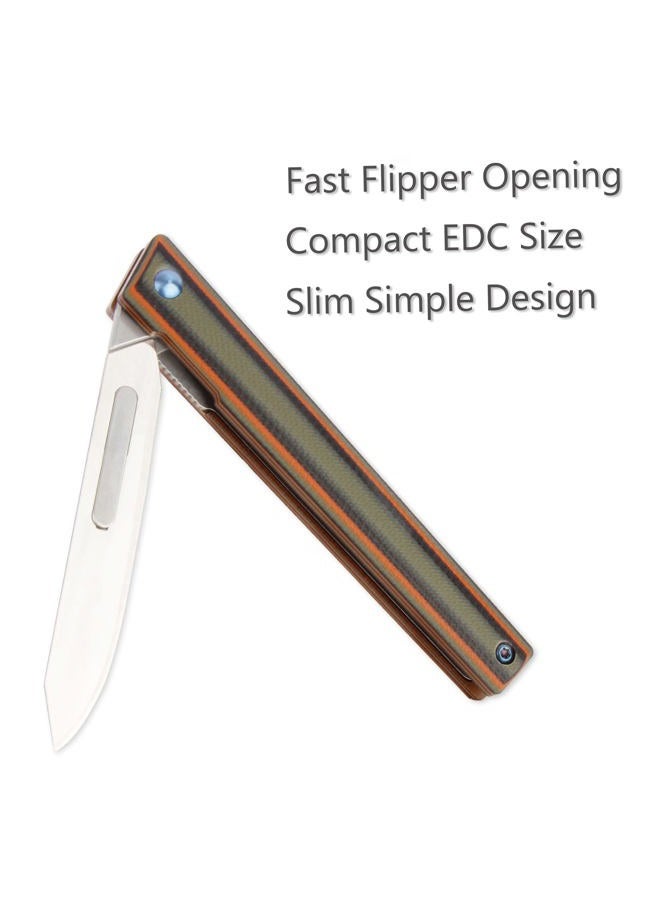 TENCHILON G37 Small Pocket Scalpel Knife, 10pcs #60 Replaceable Blades, Slender Compact Slim Gentleman's Flipper Folding Scalpel EDC Utility Knives with Blue Titanium Belt Clip - Image 4