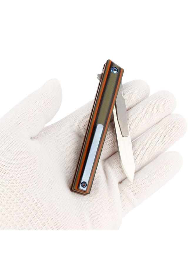 TENCHILON G37 Small Pocket Scalpel Knife, 10pcs #60 Replaceable Blades, Slender Compact Slim Gentleman's Flipper Folding Scalpel EDC Utility Knives with Blue Titanium Belt Clip - Image 3