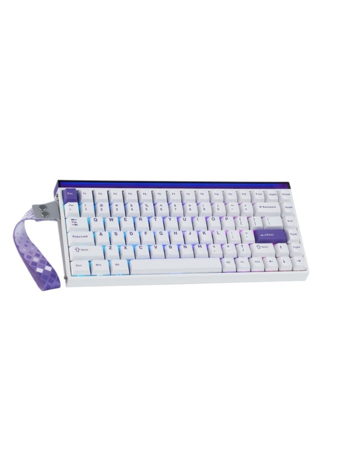 AULA Aula Hero 84 HE - 75% Mechanical Gaming Keyboard Wired, Magnetic Switches Hot Swappable Hall Effect Keyboard, Rapid Trigger Mode 8000Hz Polling Rate, RGB Neon Light Box, Gamers Keyboards for PC/Mac (WhitePurple-Black Emperor Axis)  - Image 1