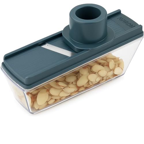 AVIROM Manual Dry Fruit Slicer - Stainless Steel Blade Cutter for Kitchen and Home Use - Perfect for Chopping Herbs, Garlic, Ginger - Durable ABS Plastic Construction - Easy to Use and Clean - Image 1