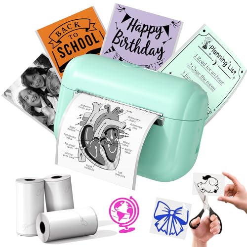 Memoking Mini Printer - Portable Sticker Printer Q02E, Pocket Thermal Inkless Sticker Maker Bluetooth Print Pod Small Receipt Printer for Study Note,Diagrams, Scrapbook, Journal, Gift, DIY - Image 1