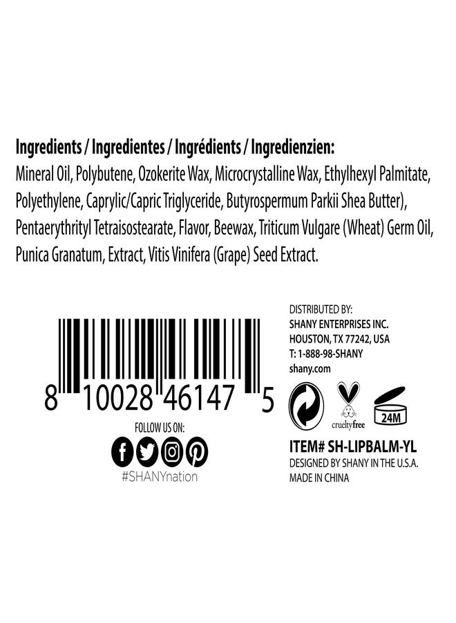 SHANY Lip Balm Sphere - Nourishing Hydrating Lip Balm Lip Care Infused with Shea Butter and Moisturizing Oils to Soothe and Repair Dry and Cracked Lips - Yellow - Image 3