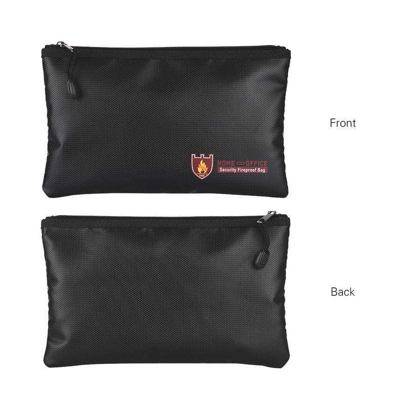 Fireproof Document Bag Silicone Coated Fiberglass Money Bag Pouch Holder Water Fire with Zipper Closure Storage for File Jewelry Valuables, Small Size - Image 2