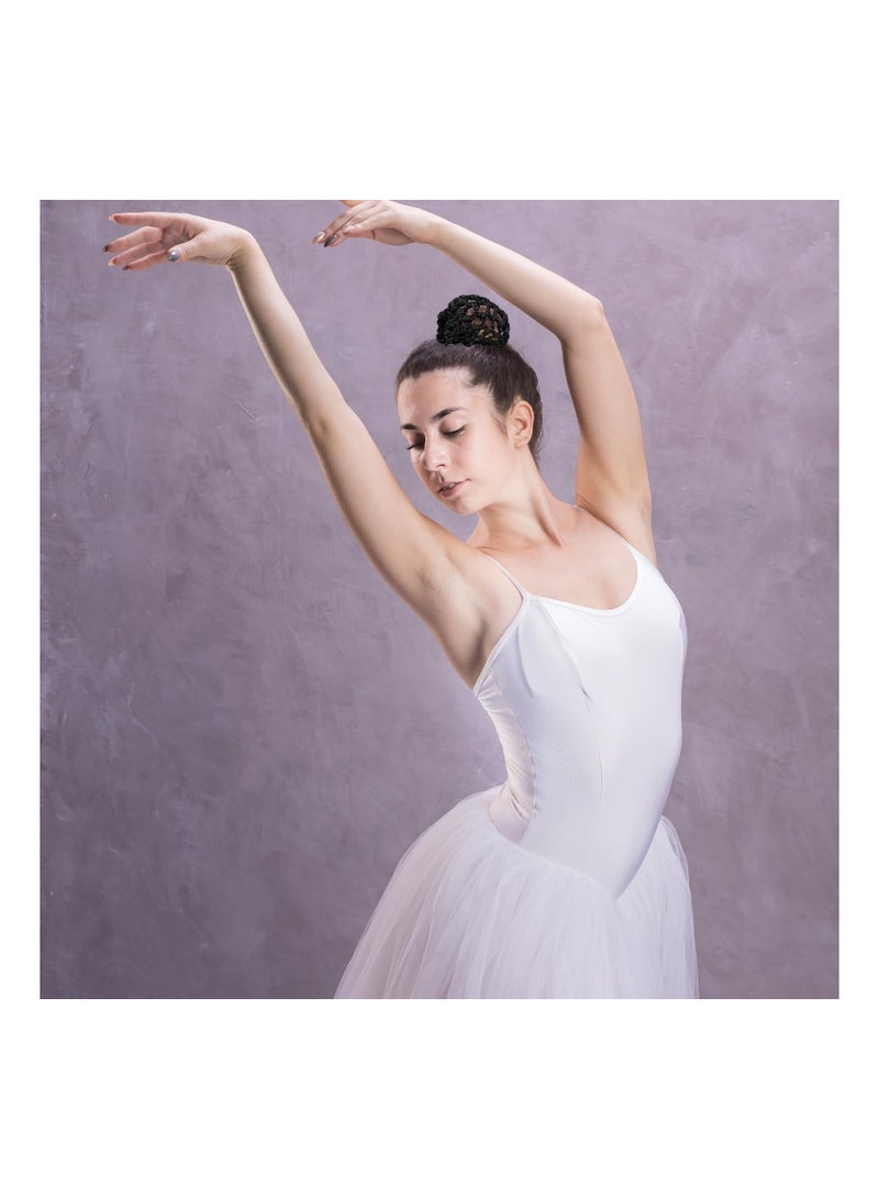 SYOSI 8 قطع من غطاء كعكة شعر الباليه وشبكات الرقص المرنة وتصفيف الشعر وأغطية الرأس للتزلج - Image 3