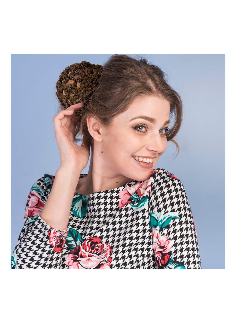 SYOSI 8 قطع من غطاء كعكة شعر الباليه وشبكات الرقص المرنة وتصفيف الشعر وأغطية الرأس للتزلج - Image 4