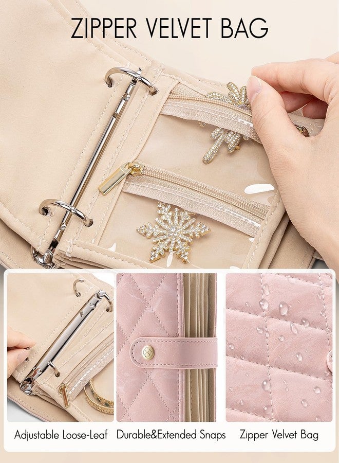 BIYALI Portable Jewelry Storage Book || Jewelry Binder Organizer Case with 5 Velvet Pockets for Travel Essentials,Rings,Earrings,Necklaces || Display Portability Jewelry Storage Bag || Gift for Women - Image 3