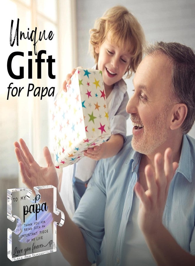 Cituarko Papa Gifts from Grandkids - Papa Gifts from Grandchildren - Best Papa, Grandpa, Grandfather Gifts Card, Papa Fathers Day, Grandparents Day, Birthday Gifts from Grandkids - Papa Puzzle Piece - Image 2