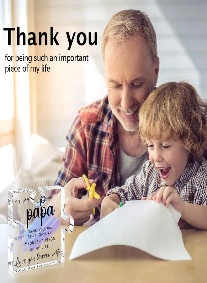 Cituarko Papa Gifts from Grandkids - Papa Gifts from Grandchildren - Best Papa, Grandpa, Grandfather Gifts Card, Papa Fathers Day, Grandparents Day, Birthday Gifts from Grandkids - Papa Puzzle Piece - Image 3