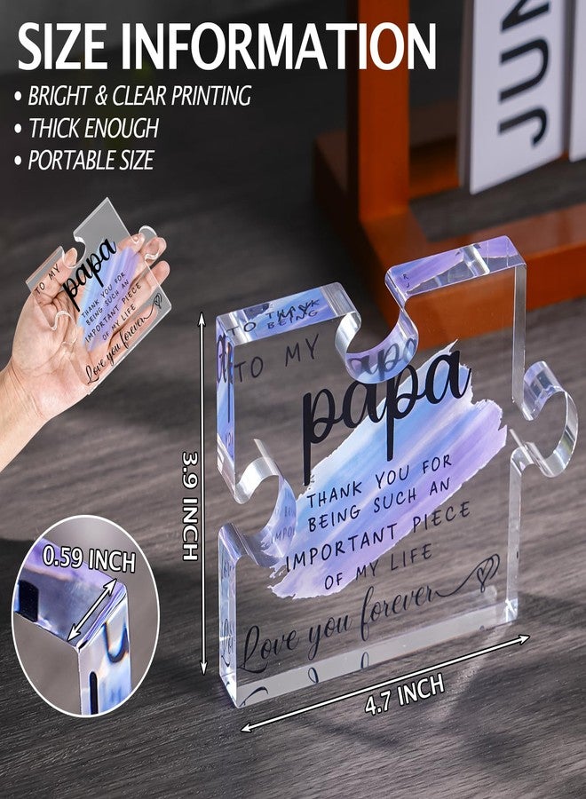 Cituarko Papa Gifts from Grandkids - Papa Gifts from Grandchildren - Best Papa, Grandpa, Grandfather Gifts Card, Papa Fathers Day, Grandparents Day, Birthday Gifts from Grandkids - Papa Puzzle Piece - Image 4
