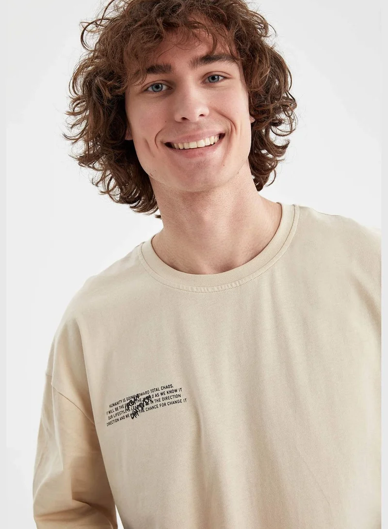 DeFacto Oversized Short Sleeve Back Print T-Shirt