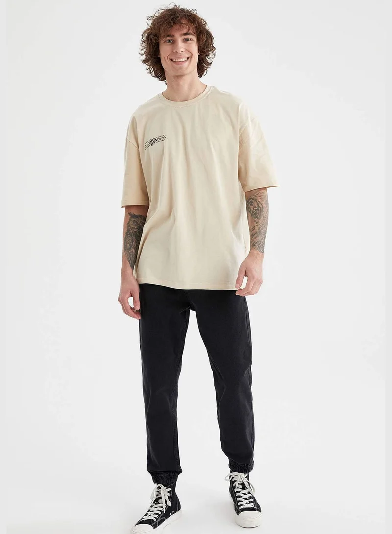 DeFacto Oversized Short Sleeve Back Print T-Shirt