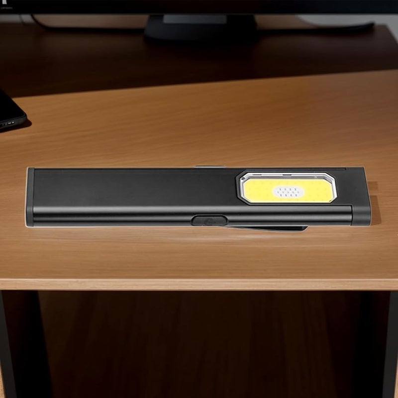 Black Portable LED Flashlight USB Rechargeable Clip On Light For Hiking Camping Travel - Image 4