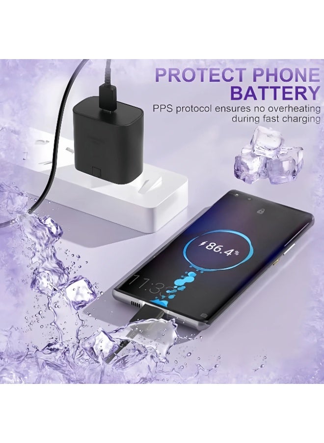 45W USB C Super Fast Charging Charger - Compatible with S24 S23 S22 S21 S20 Ultra, S24+ S23+ S22+ S21+, A53, A15, A 55, A54 - Type C（1.5M fast charging cable） Power Adapter - Image 3