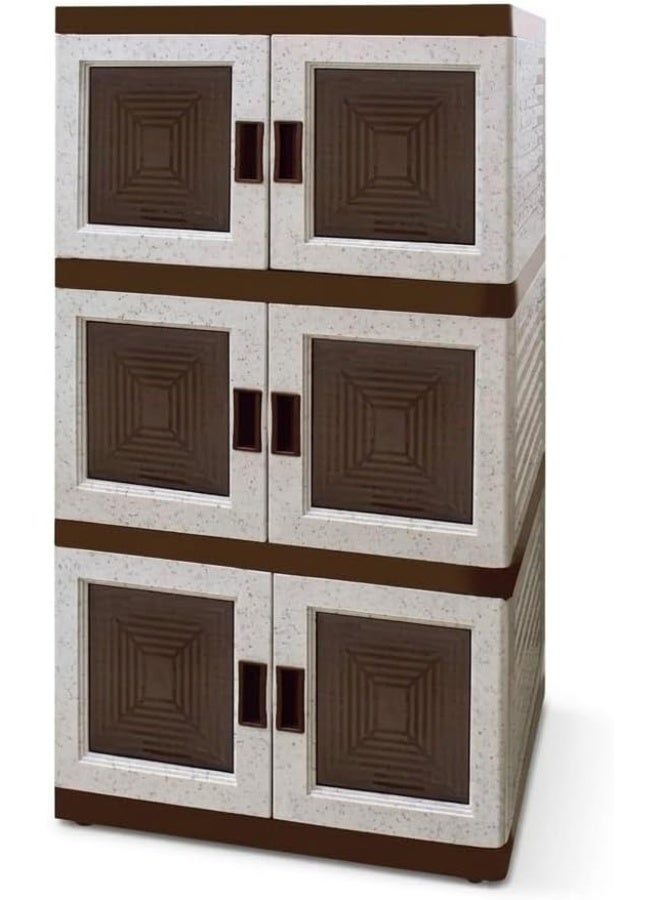Plastic cabinet with a transparent door – large capacity, practical and modern design, versatile with wheels for easy movement. HR - Image 3