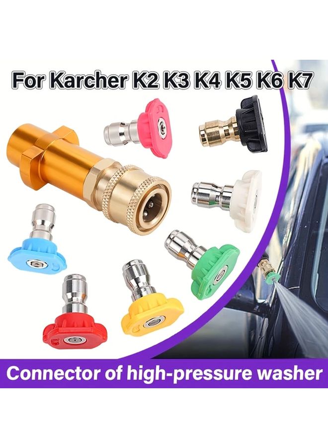 K Series Pressure Washer Foam Cannon Adapter With 5 Color Nozzles And Copper Head Model C - Image 1