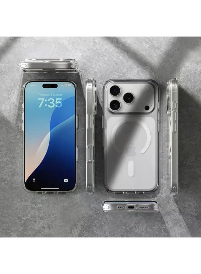 iPhone 17 Pro Transparent Case, Slim Anti-Yellowing, Compatible with MagSafe, Military Protection Shockproof Hard PC + TPU, Anti-Scratch, Raised Edges, Support Wireless Charging - Image 2