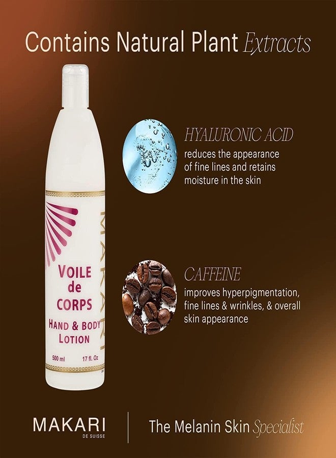 Makari Voile de Corps Hand and Body Lotion, Hydrating Dry Skin Moisturizer with Hyaluronic Acid and Caffeine - Anti-Aging, Non-Greasy Formula for All Skin Types - 17 Fl oz - Image 2