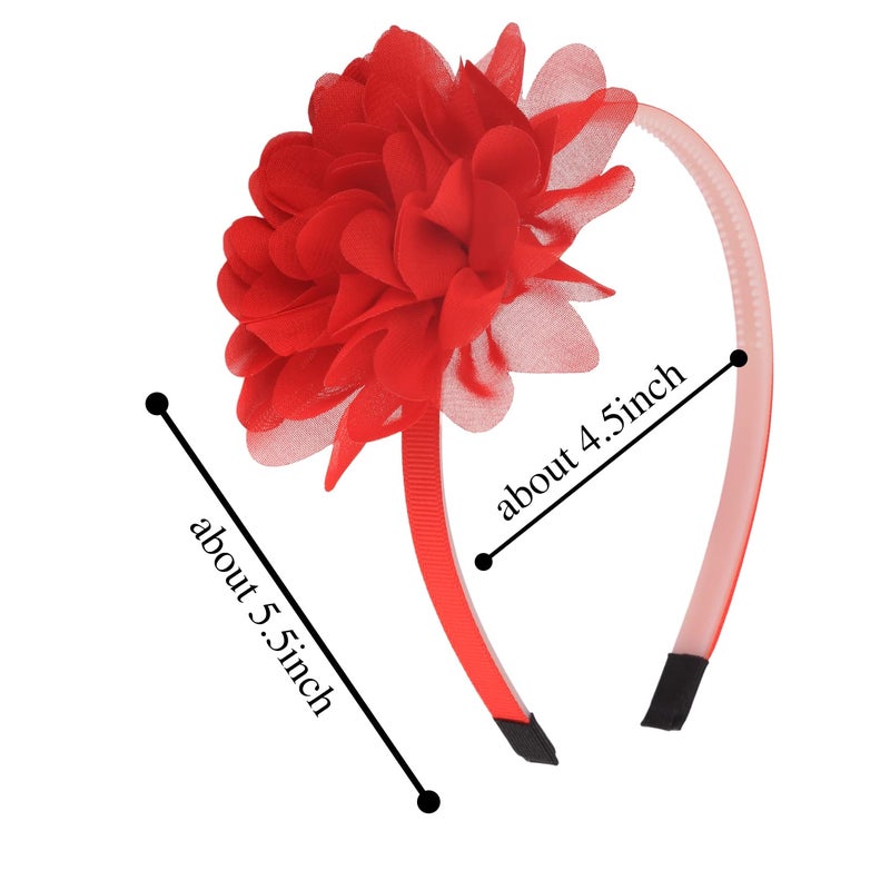 XIMA Headbands for Girls,Chiffon Flower Hairbands with Teeth for Kids Teens Children Hair Accessoies Pack of 15 - Image 3