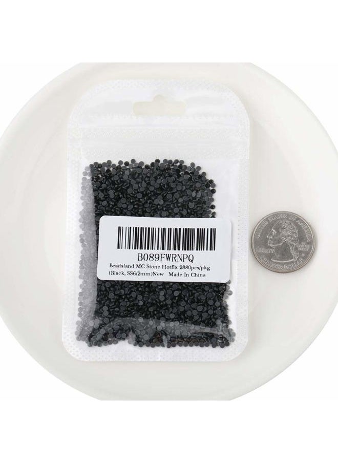 BEADSLAND Crystal Hotfix Rhinestone,Machine Cut Stone 2880pcs/pkg (Black,SS6/2mm)  - Image 3