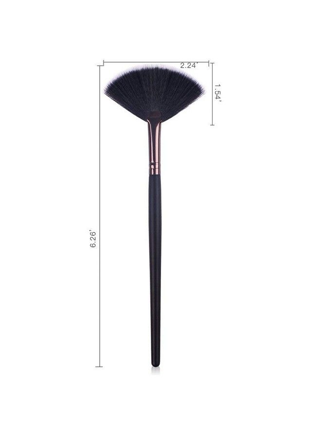 SUNISA Black Slim Fan Makeup Highlighter Cosmetic Makeup Brush For Womens And Girls (Pack Of 1) - Image 4