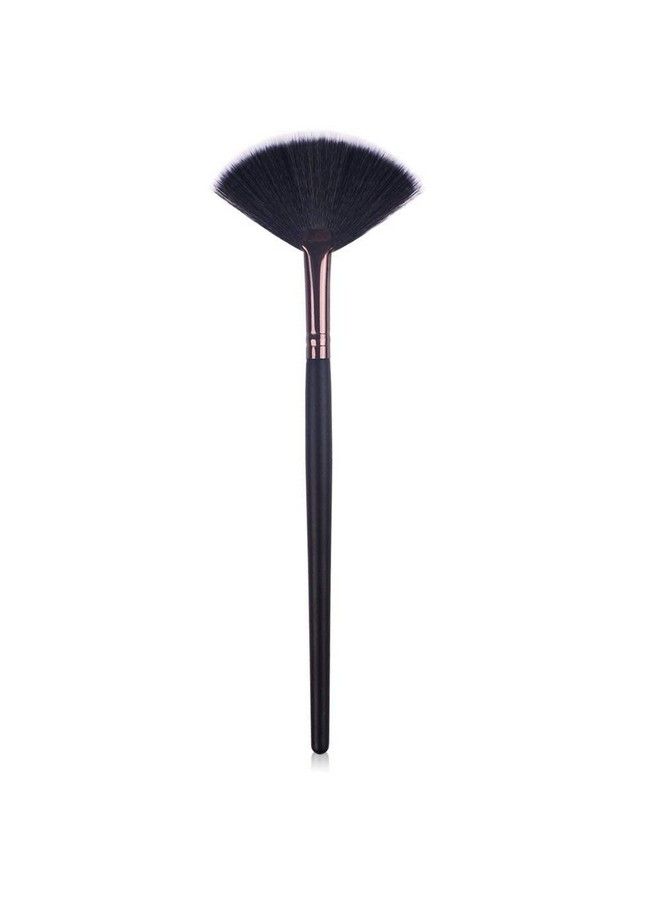SUNISA Black Slim Fan Makeup Highlighter Cosmetic Makeup Brush For Womens And Girls (Pack Of 1) - Image 2