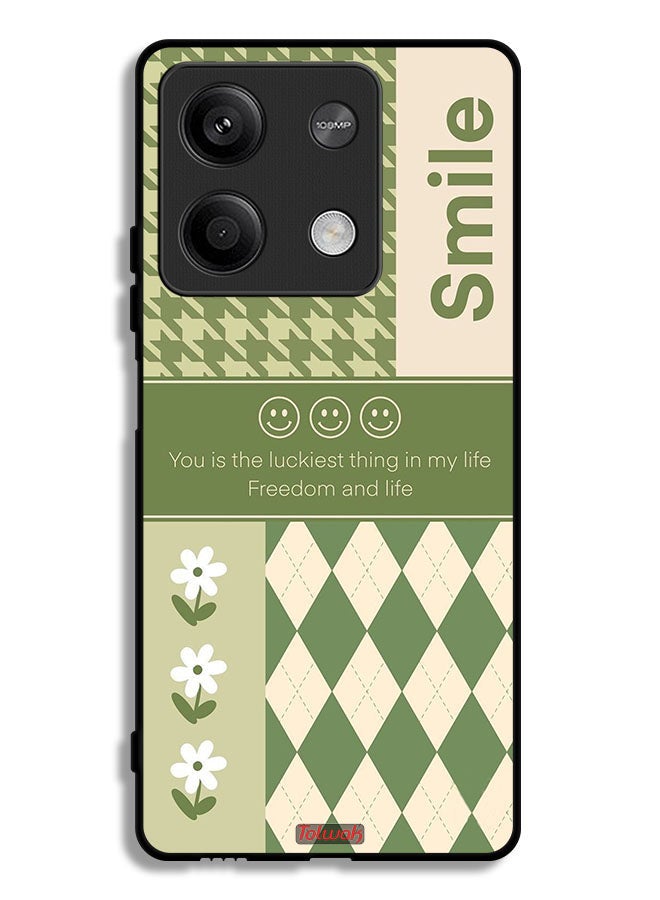 Tolwak Xiaomi Redmi Note 13 Protective Case Cover Smile Is The Luckiest Thing In My Life - Image 1